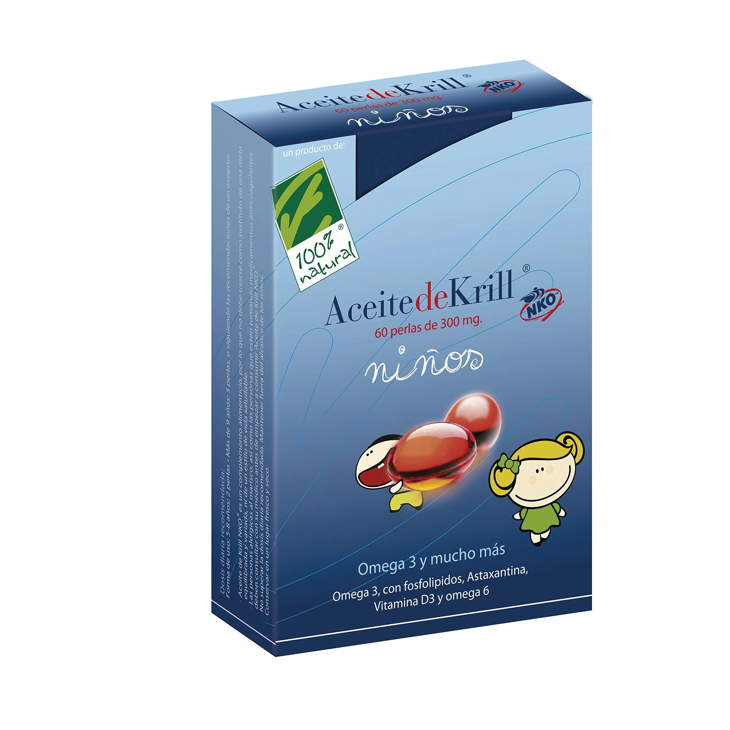 100 % natürliches Krill Nko für Kinder, 60 Perlen