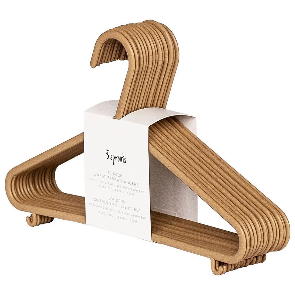3 SproutsWeizenstroh Kleiderbügel braun