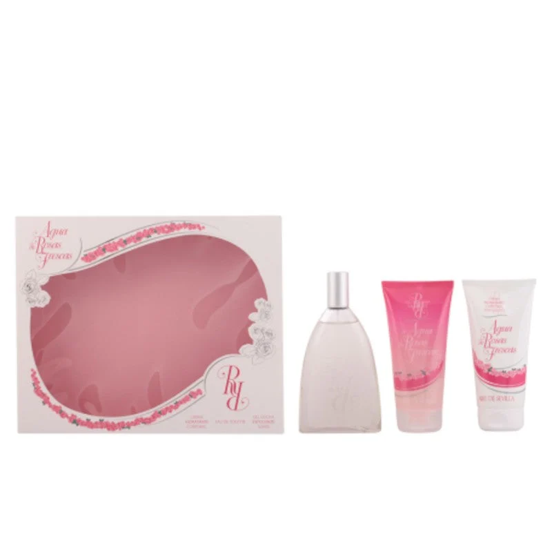 Aire Sevilla Fresh Rose Water Körperfeuchtigkeitsset 150 ml + Eau de Toilette 150 ml + Peeling-Duschgel 150 ml