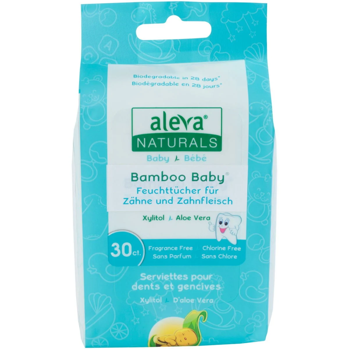 aleva NATURALSBamboo Baby Feuchttücher Zähnen & Zahnfleisch