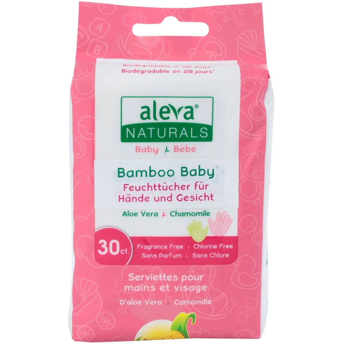 aleva NATURALSBambus Feuchttücher Hände und Gesicht