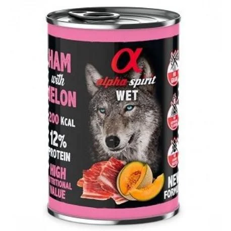 Alpha Spirit Canine Jamón con Melón Alimento Húmedo para Perros 400g