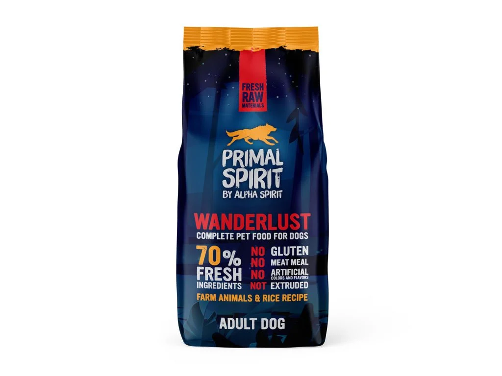 Alpha Spirit Canine Primal 70% Wanderlust Trockenfutter für Hunde 12kg