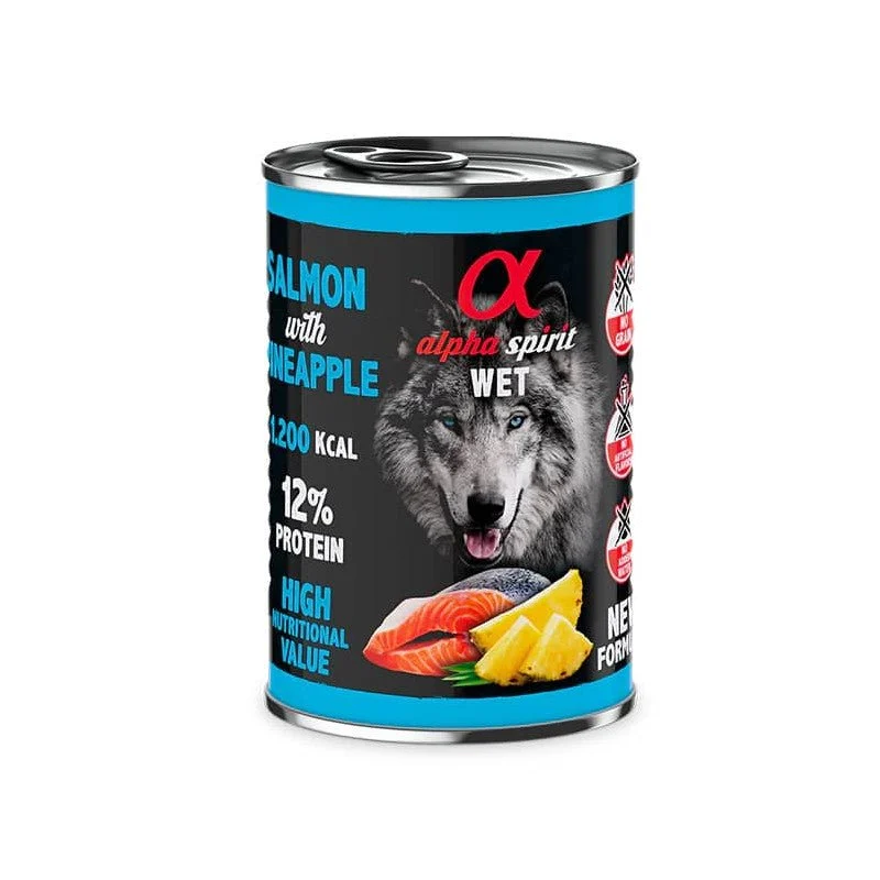 Alpha Spirit Canine Salmon mit Ananas Nassfutter Dose 6x400g
