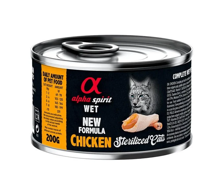 Alpha Spirit Feline Esterilisiert Huhn Dosen 6x200g
