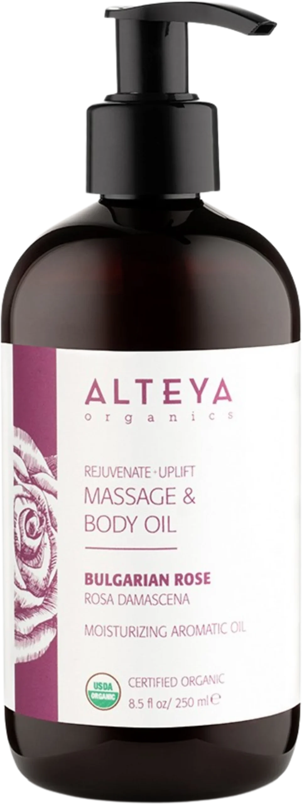Alteya Organics Massage & Body Oil Bulgarian Rose, 250 ml