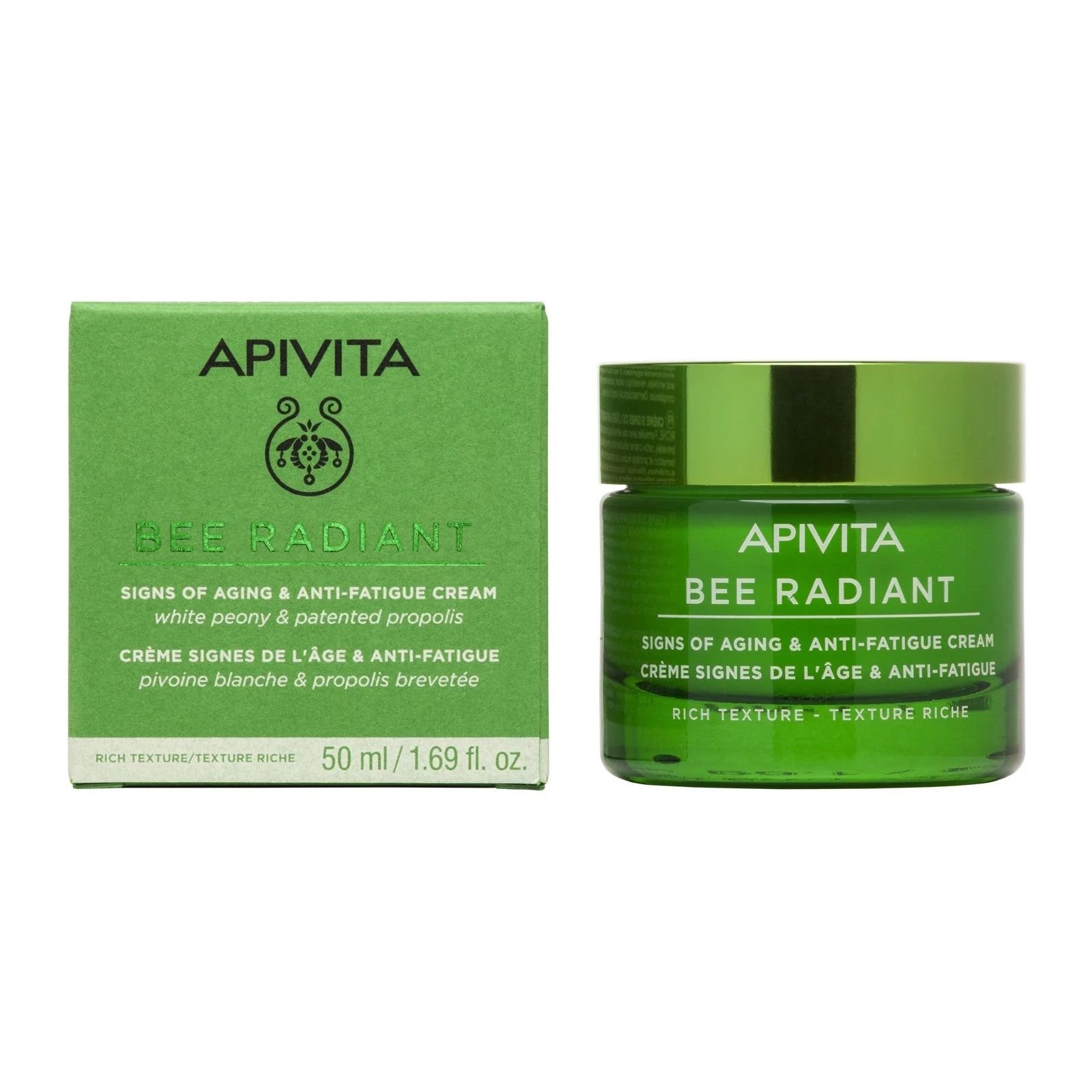 APIVITA Bee Radiant Gel-Creme, Alterserscheinungen und Anti-Müdigkeit, reichhaltige Textur, 50 ml