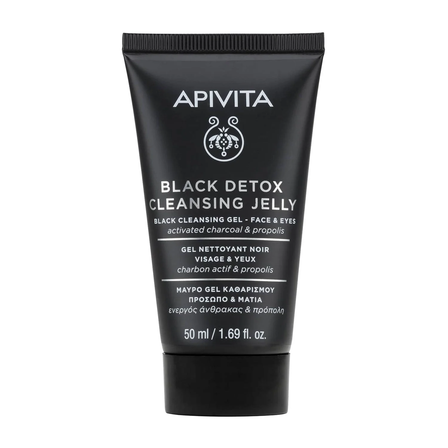 Apivita Black Detox Reinigungsgel für Gesicht und Augen 50ml