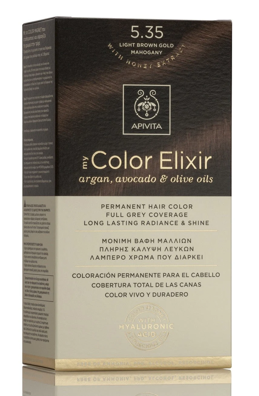 APIVITA Tönung 5.35 Hellbraun Golden Mahagoni My Color Elixir