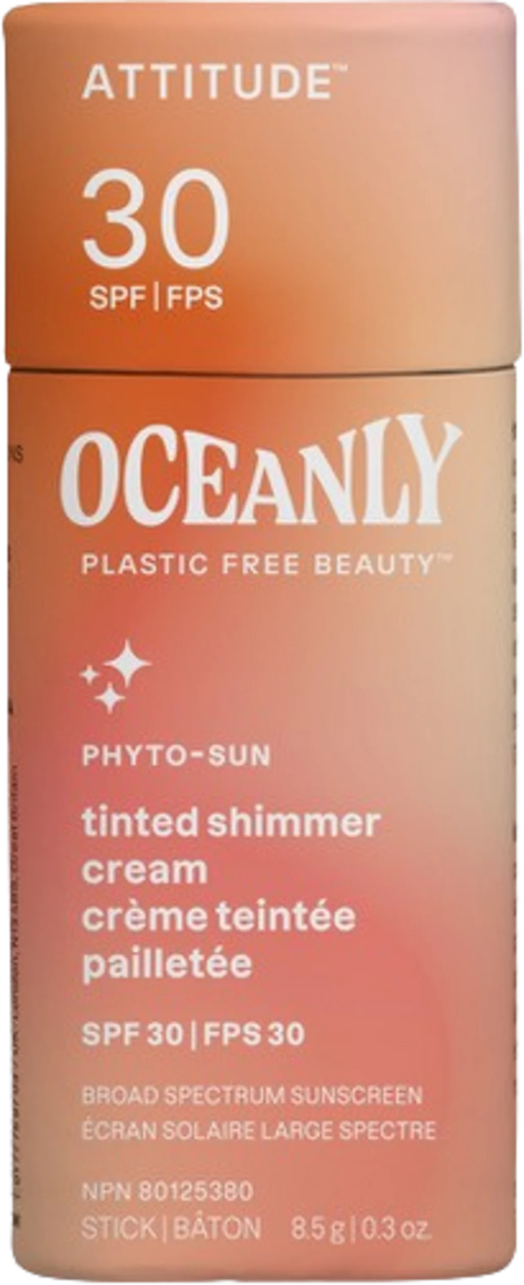ATTITUDE Oceanly PHYTO-SUN Tinted Shimmer Sunscreen SPF30, 30 g