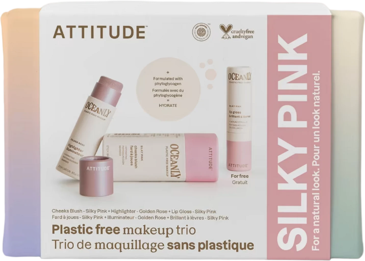 ATTITUDE Oceanly Silky Pink Set