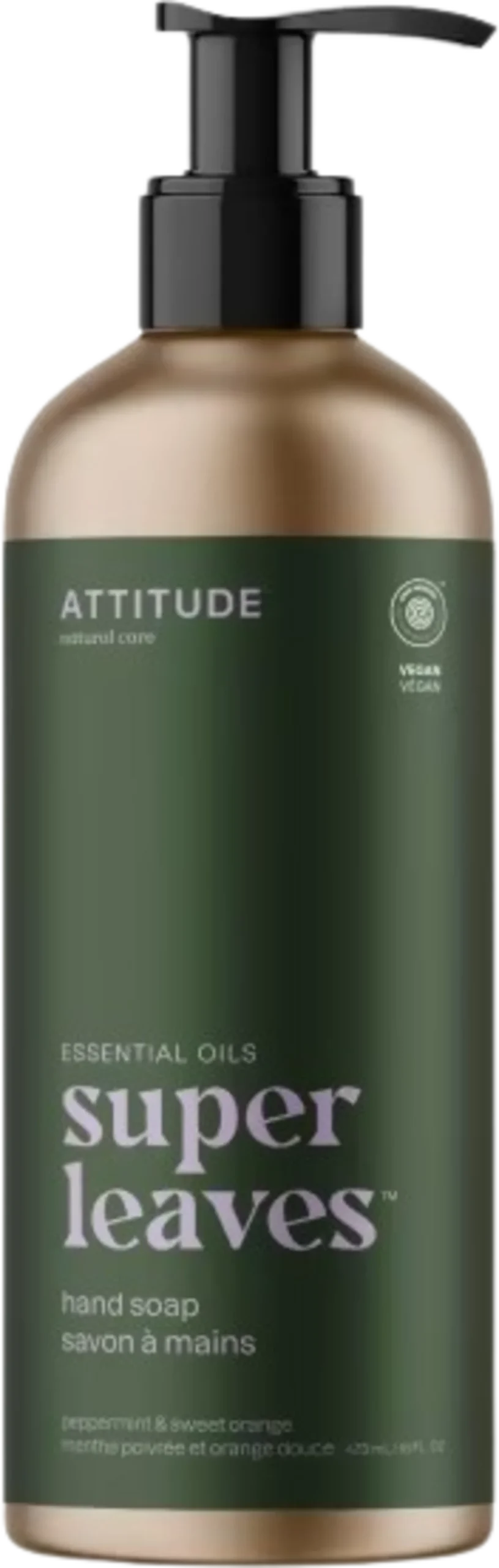 ATTITUDE Super Leaves Hand Soap Peppermint & Sweet Orange, 473 ml