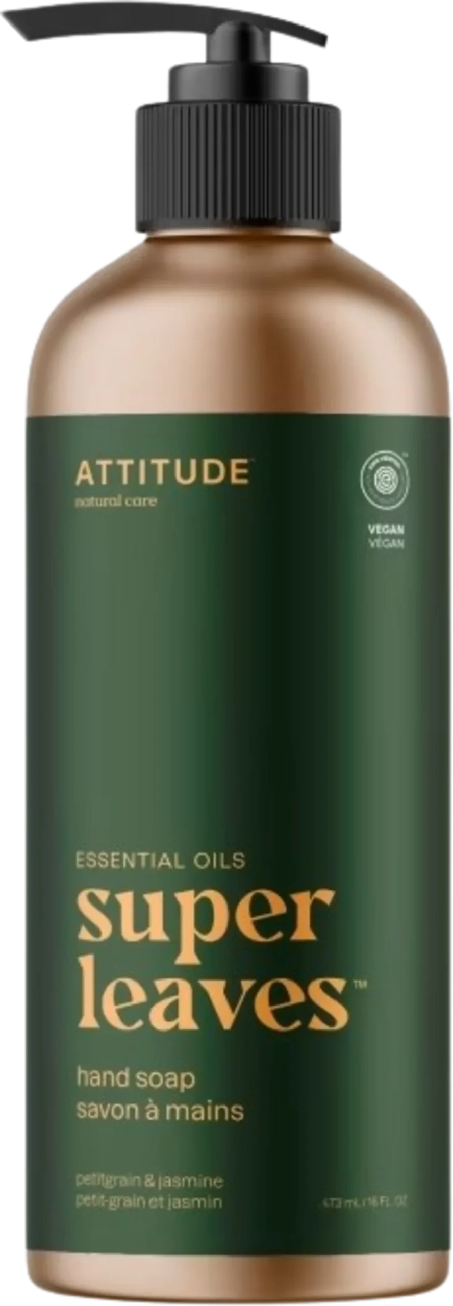 ATTITUDE Super Leaves Hand Soap Petitgrain & Jasmine, 473 ml