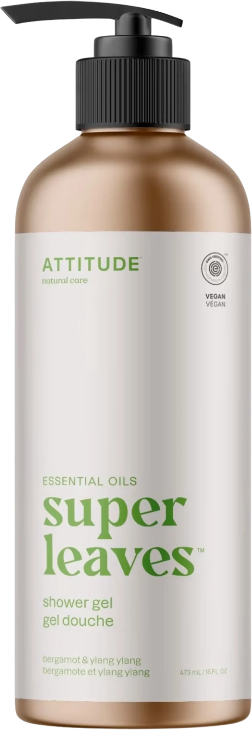 ATTITUDE Super Leaves Shower Gel Bergamot & Ylang Ylang, 473 ml