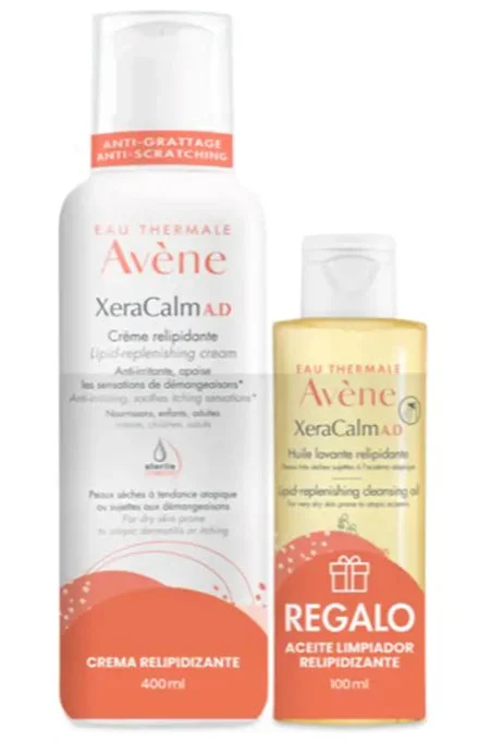 AVENE Xeracalm AD Rückfettungsbalsam 400 ml + Rückfettungsreinigungsöl als Geschenk