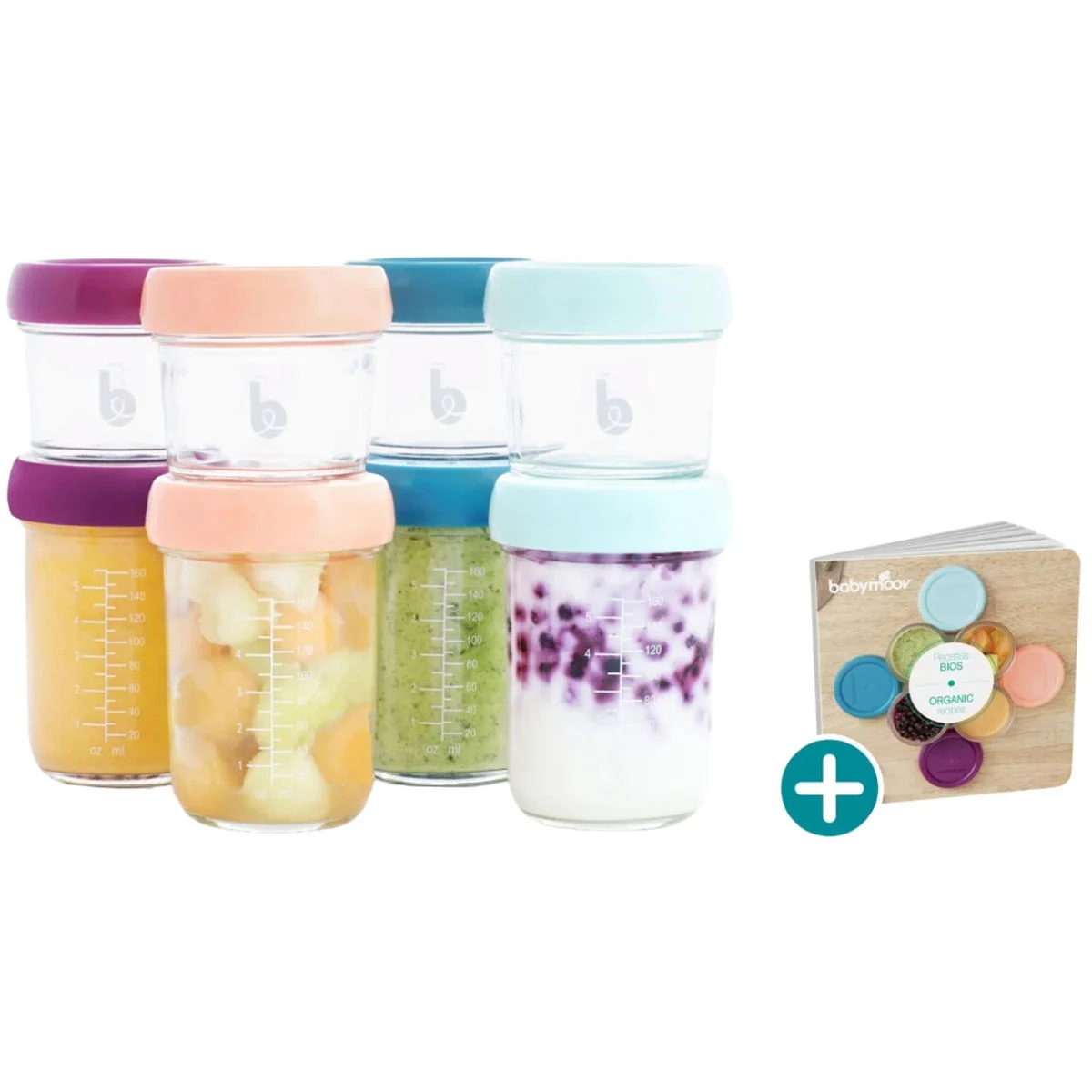 BabymoovGlas Babybols Multiset mit Rezeptbuch