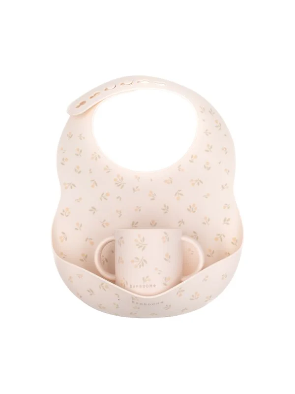 Bamboom Lätzchen mit Becher - Silikon - Tulips