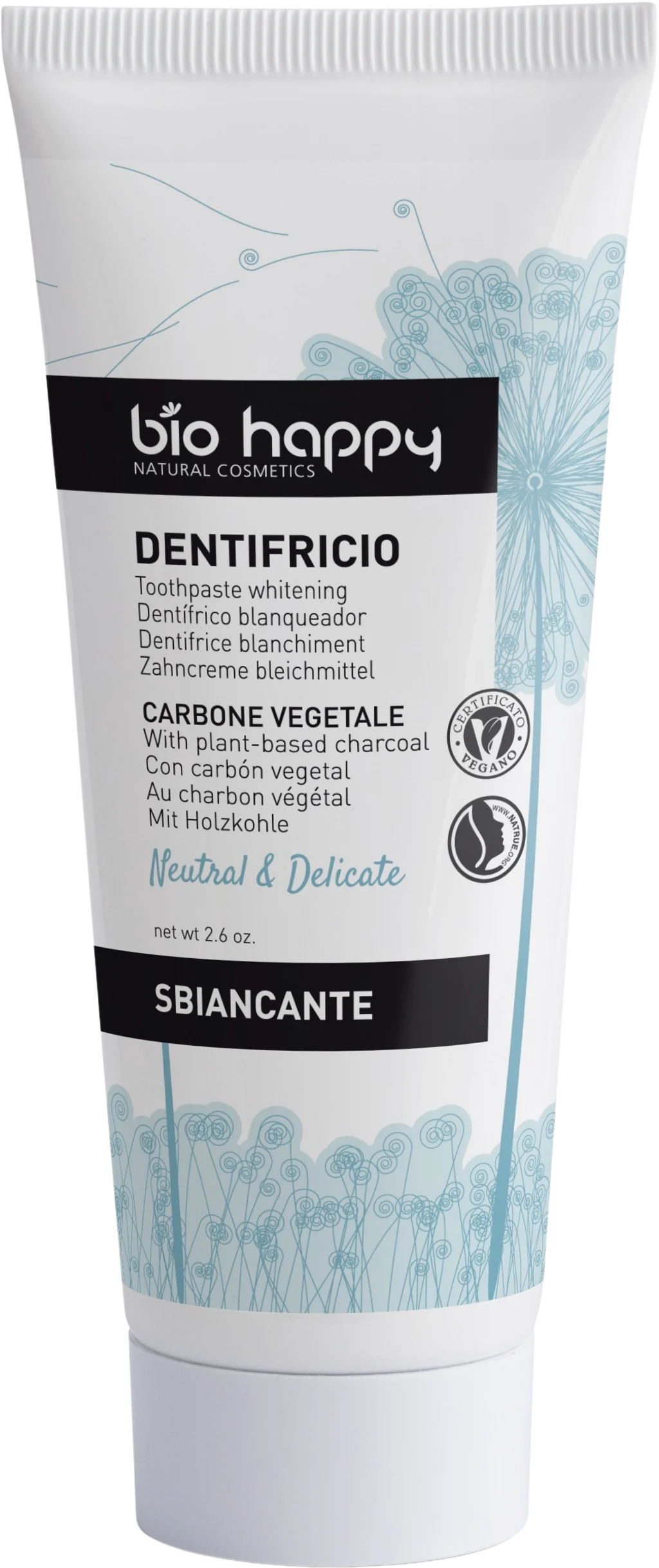 Bio Happy Neutral & Delicate Whitening Toothpaste with Charcoal, 75 g