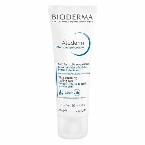 Bioderma Atoderm Intensive Gel-Creme für trockene, zu Neurodermitis und Ekzemen neigende Haut, 75 ml