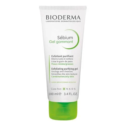 Bioderma Sebium Gommant Peelinggel für Mischhaut, ölige, unreine und zu Akne neigende Haut, 100 ml