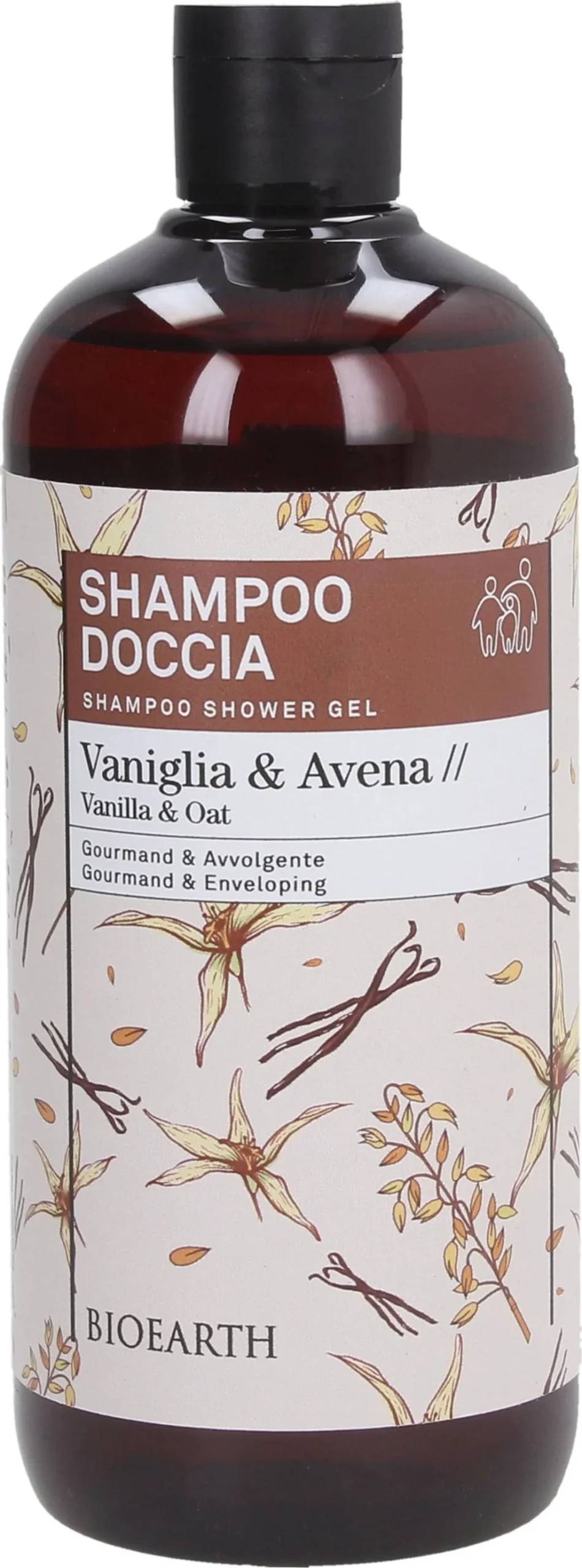 BIOEARTH Family 2in1 Shampoo & Duschgel Vanille & Hafer, 500 ml