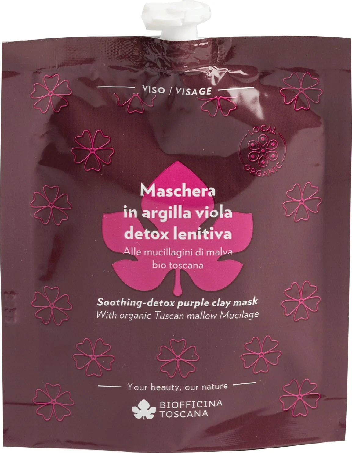 Biofficina Toscana Lila Tonerde Beruhigende Gesichtsmaske, 30 g