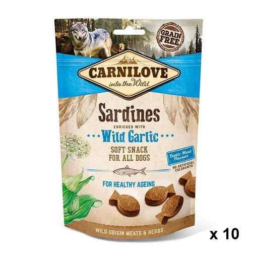 Carnilove Canine Snack Semi Húmedo Sardinas Knoblauch 10 x 200g