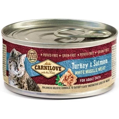 Carnilove Feline Adult Pavo Salmón Paté 100g, 12 Dosen