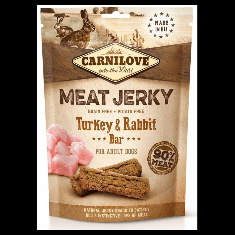 Carnilove Jerky Conejo y Pavo Barritas 12 ud