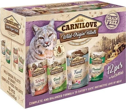 Carnilove Pouch Multipack Nassfutter für Katzen 12x85g