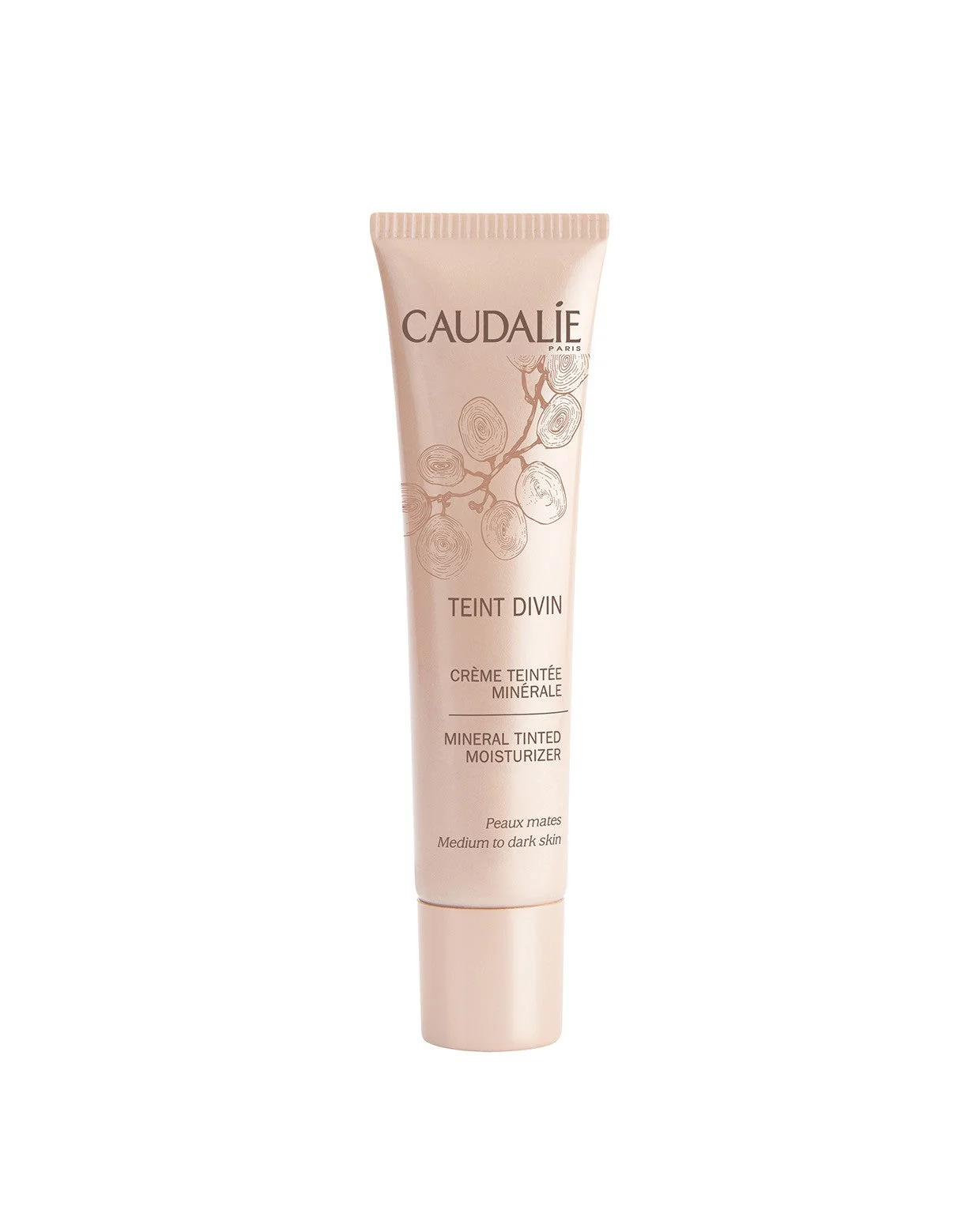 CAUDALIE Teint Divin Creme mit Mineralfarbe für dunkle Haut, 30 ml