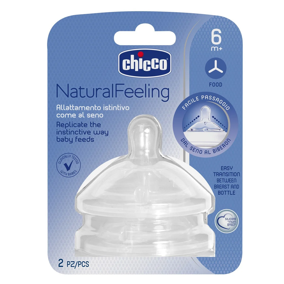 CHICCO 2x Natural Feeling Flow Brei-Sauger 6m+
