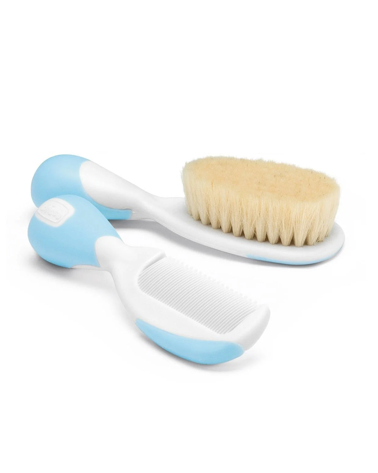 CHICCO Blaue Naturhaarbürste und Kamm