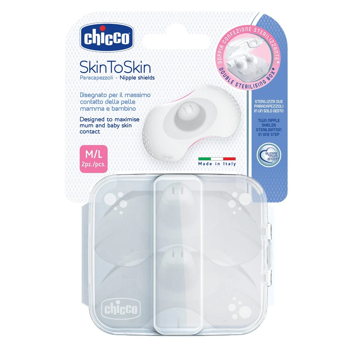 CHICCO SkinToSkin Brustwarzenschild aus Silikon M/L 2 Einheiten