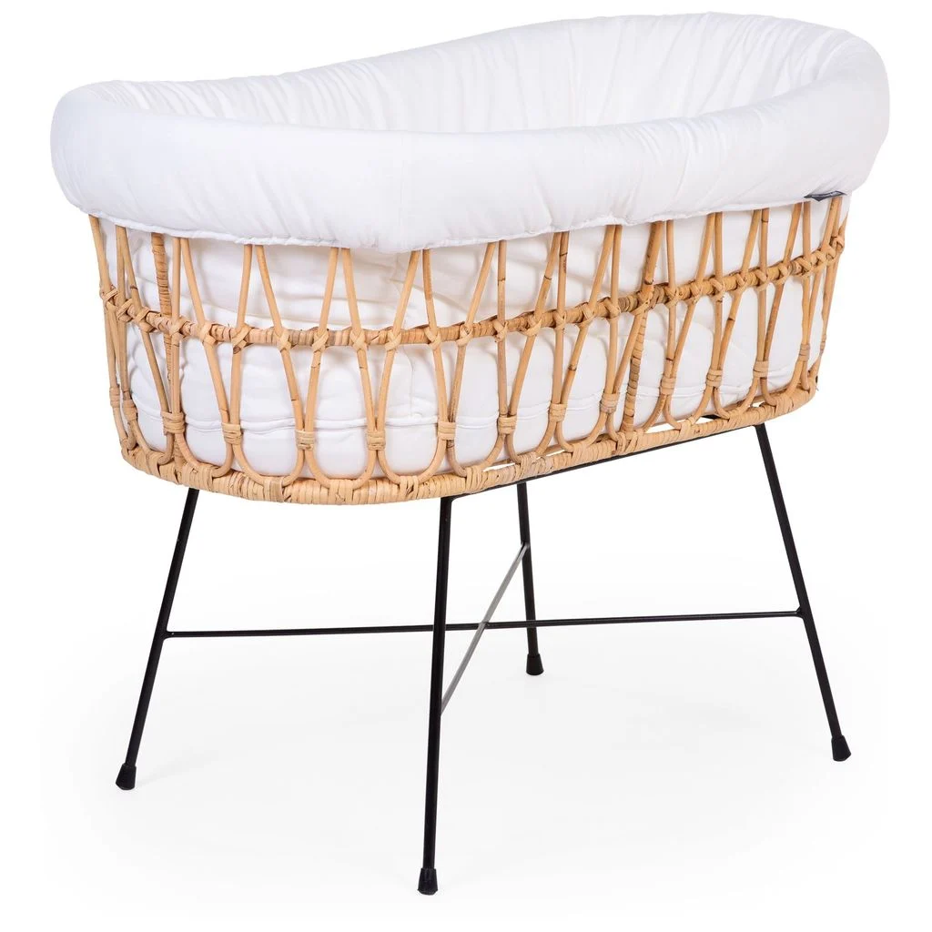 ChildhomeRattan Wiege mit Metallbeinen