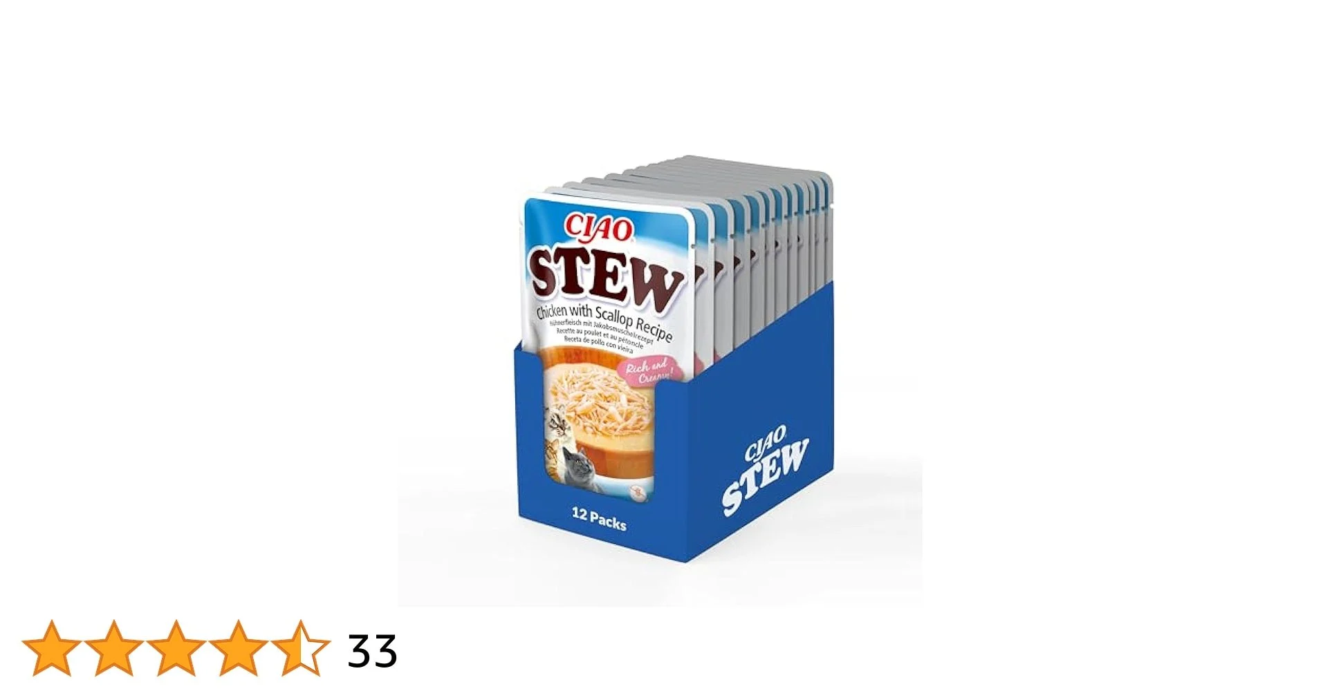Churu Estofado de Pollo y Vieira Comida Húmeda 12 sobres de 40g