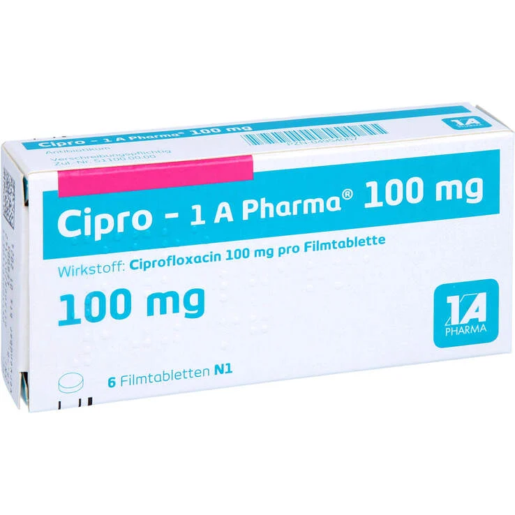 Cipro 1A Pharma 100 mg Filmtabletten, 6 St