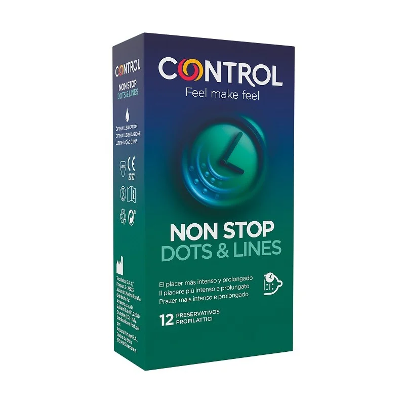 CONTROL Non Stop Dots & Lines Kondome 12 Stück