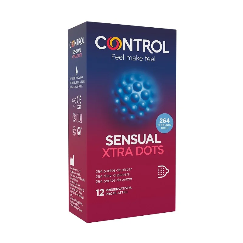 CONTROL Sensual Xtra Dots Kondom 12 Einheiten