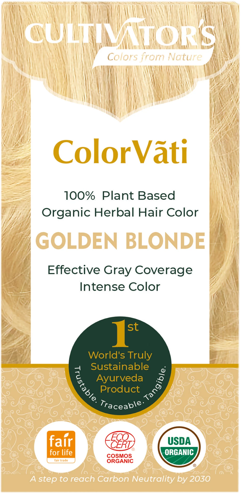 CULTIVATOR'S ColorVãti Organic Herbal Hair Color - 01 Golden Blonde, 100 g