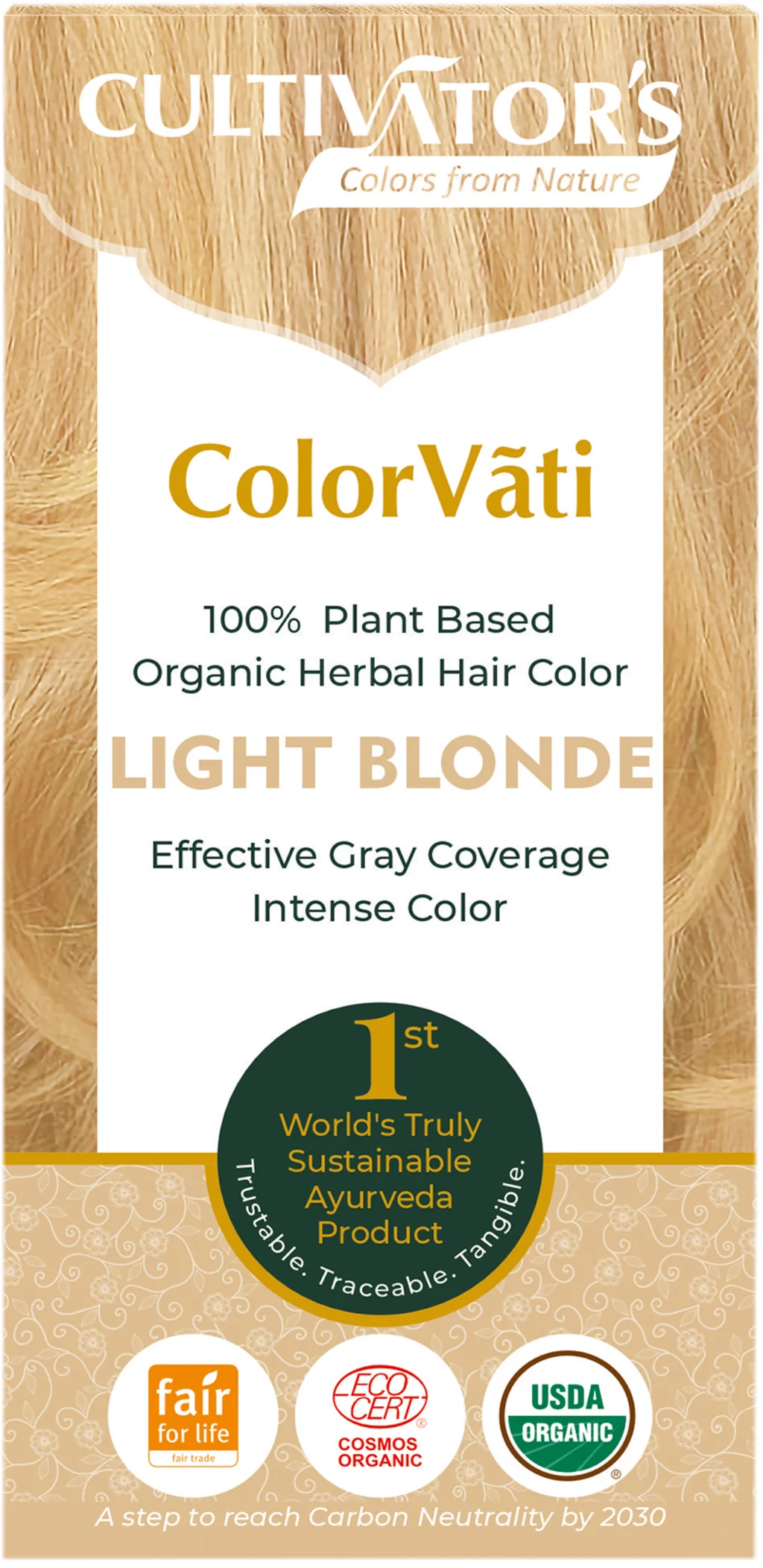 CULTIVATOR'S ColorVãti Organic Herbal Hair Color - 02 Light Blonde, 100 g