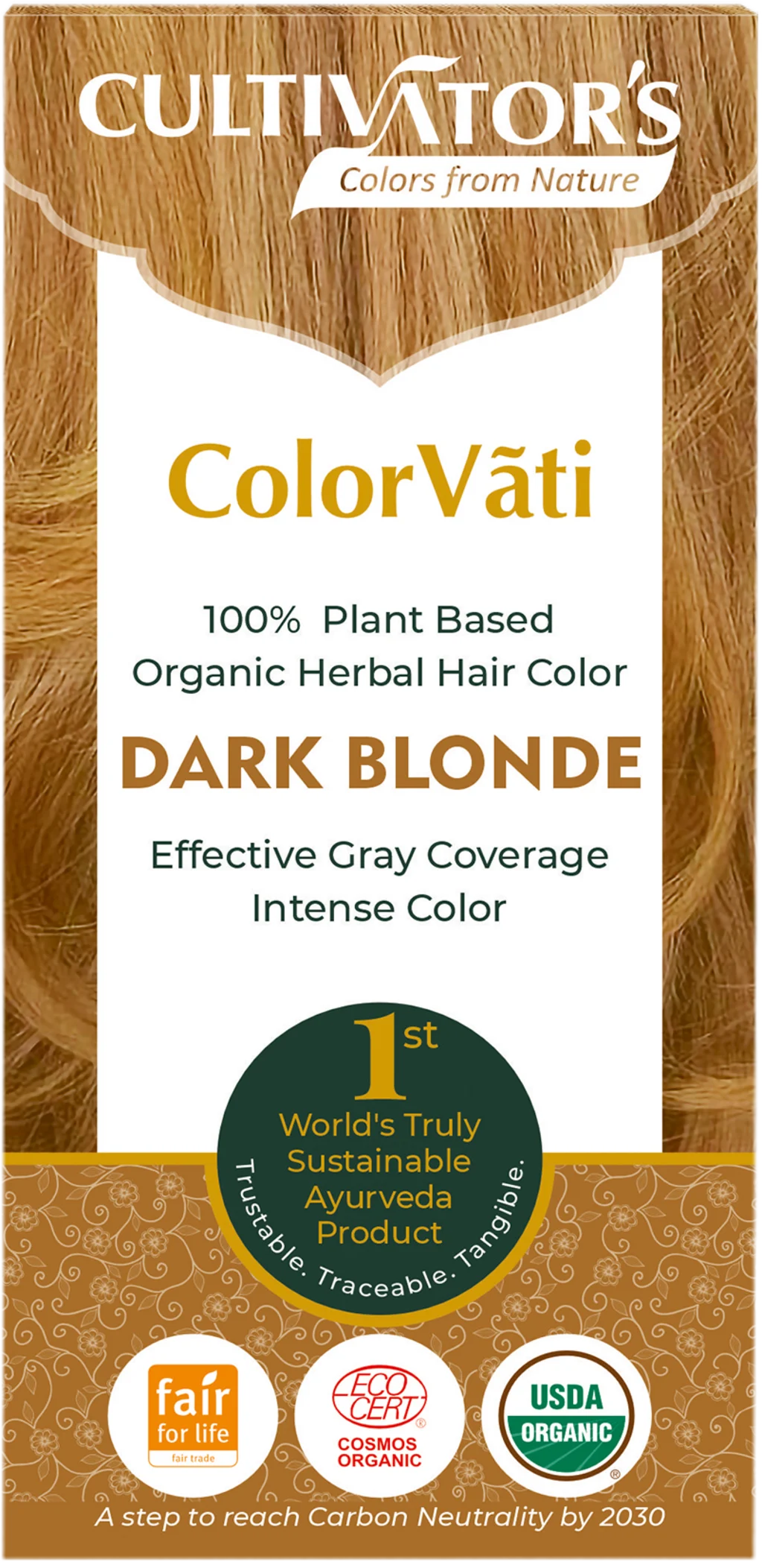 CULTIVATOR'S ColorVãti Organic Herbal Hair Color - 04 Dark Blonde, 100 g