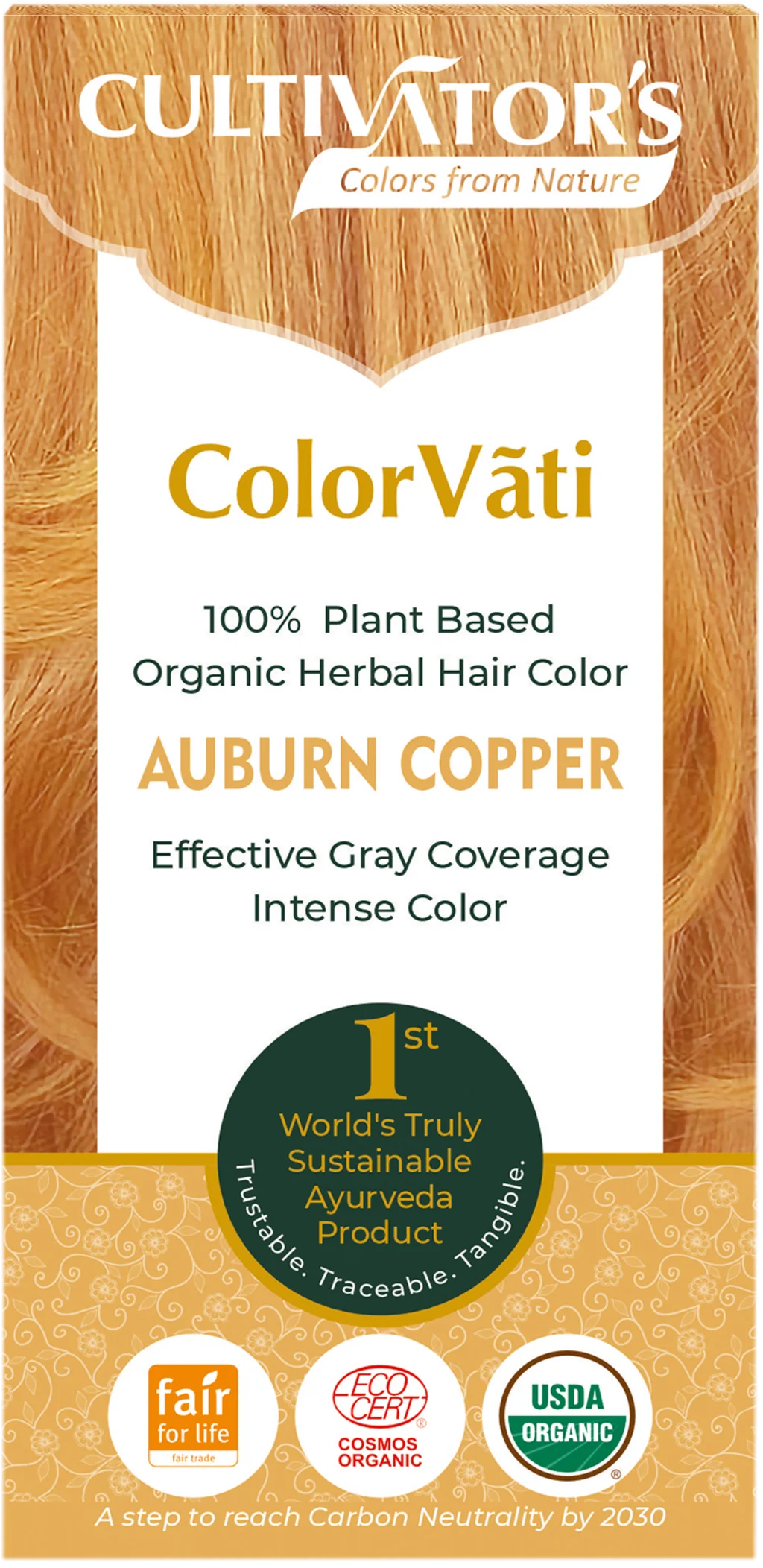 CULTIVATOR'S ColorVãti Organic Herbal Hair Color - 05 Auburn Copper, 100 g