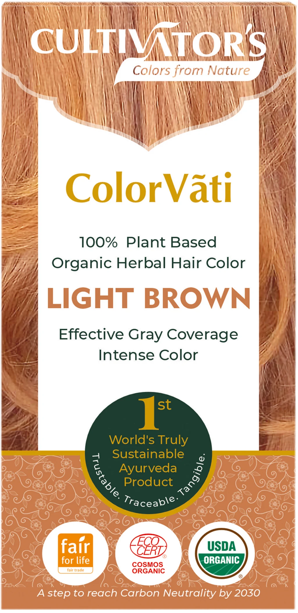 CULTIVATOR'S ColorVãti Organic Herbal Hair Color - 06 Light Brown, 100 g