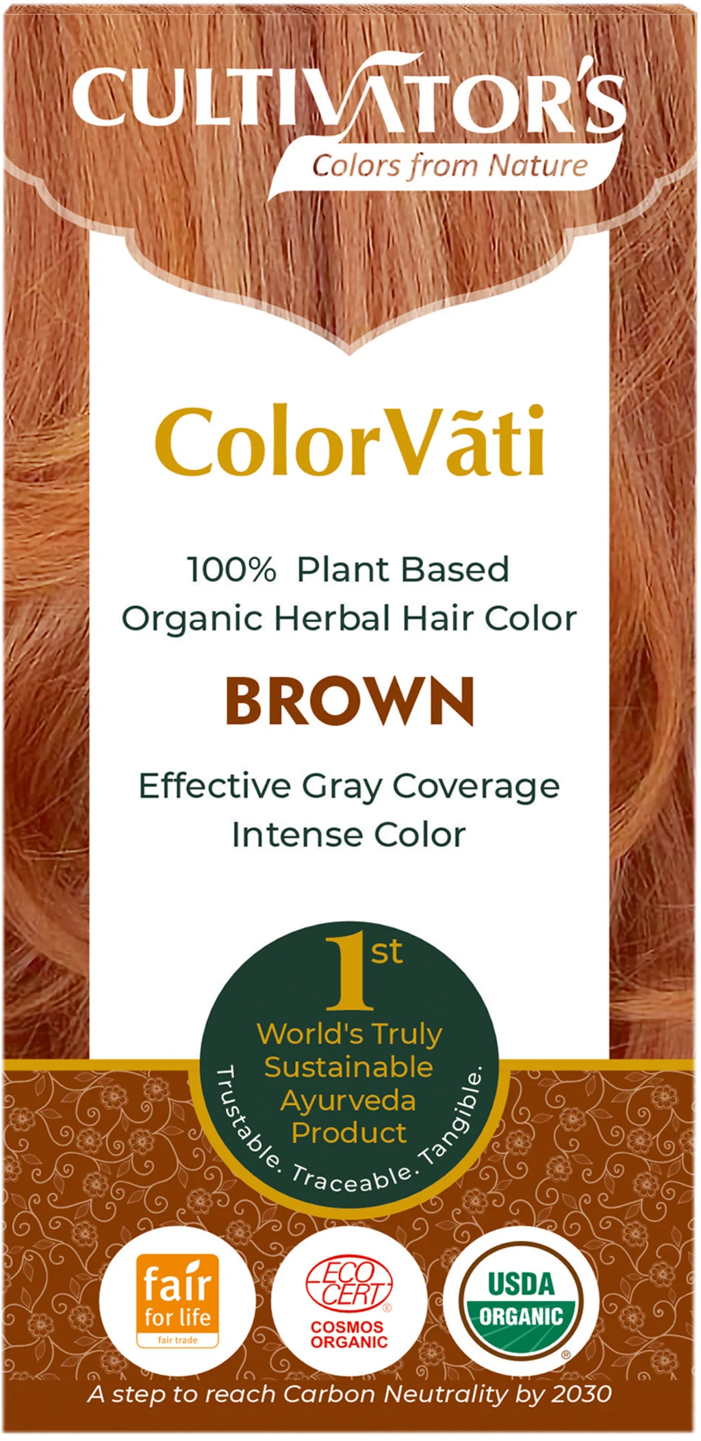 CULTIVATOR'S ColorVãti Organic Herbal Hair Color - 07 Brown, 100 g