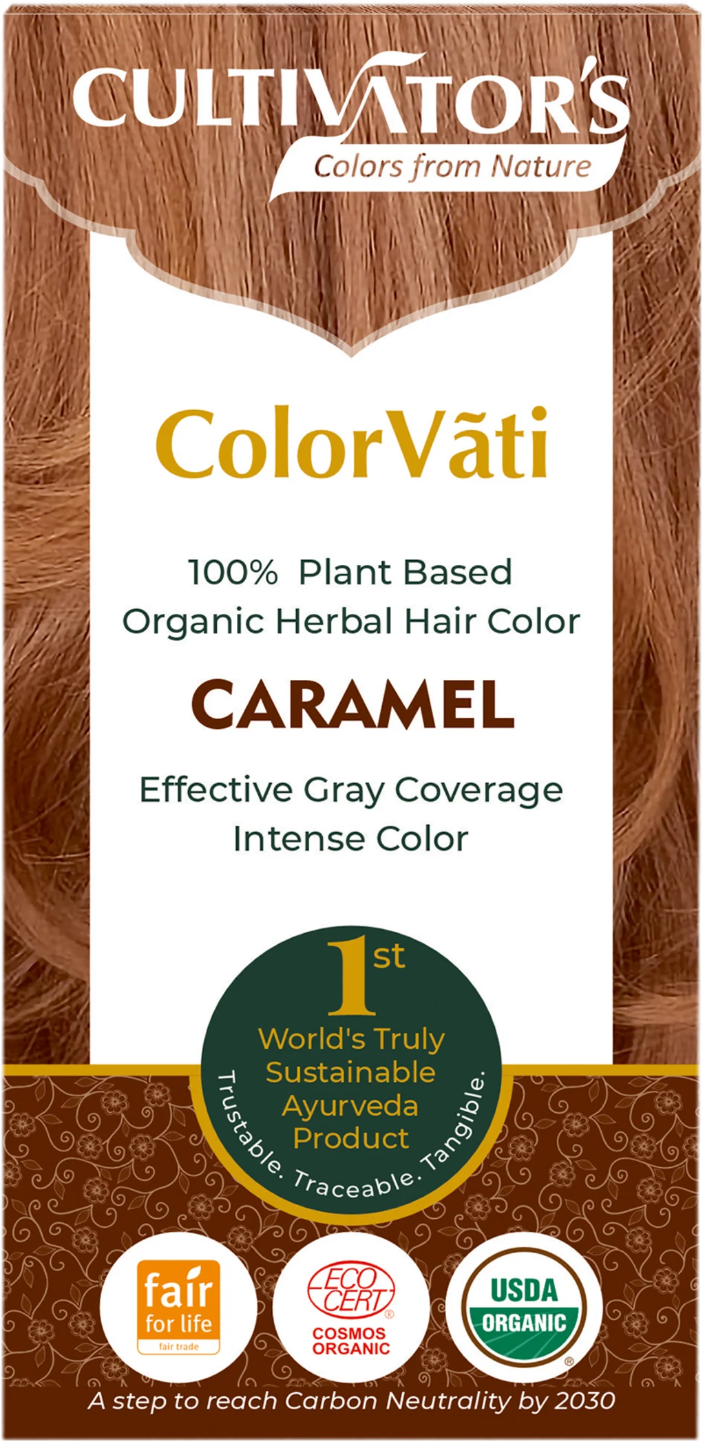 CULTIVATOR'S ColorVãti Organic Herbal Hair Color - 09 Caramel, 100 g
