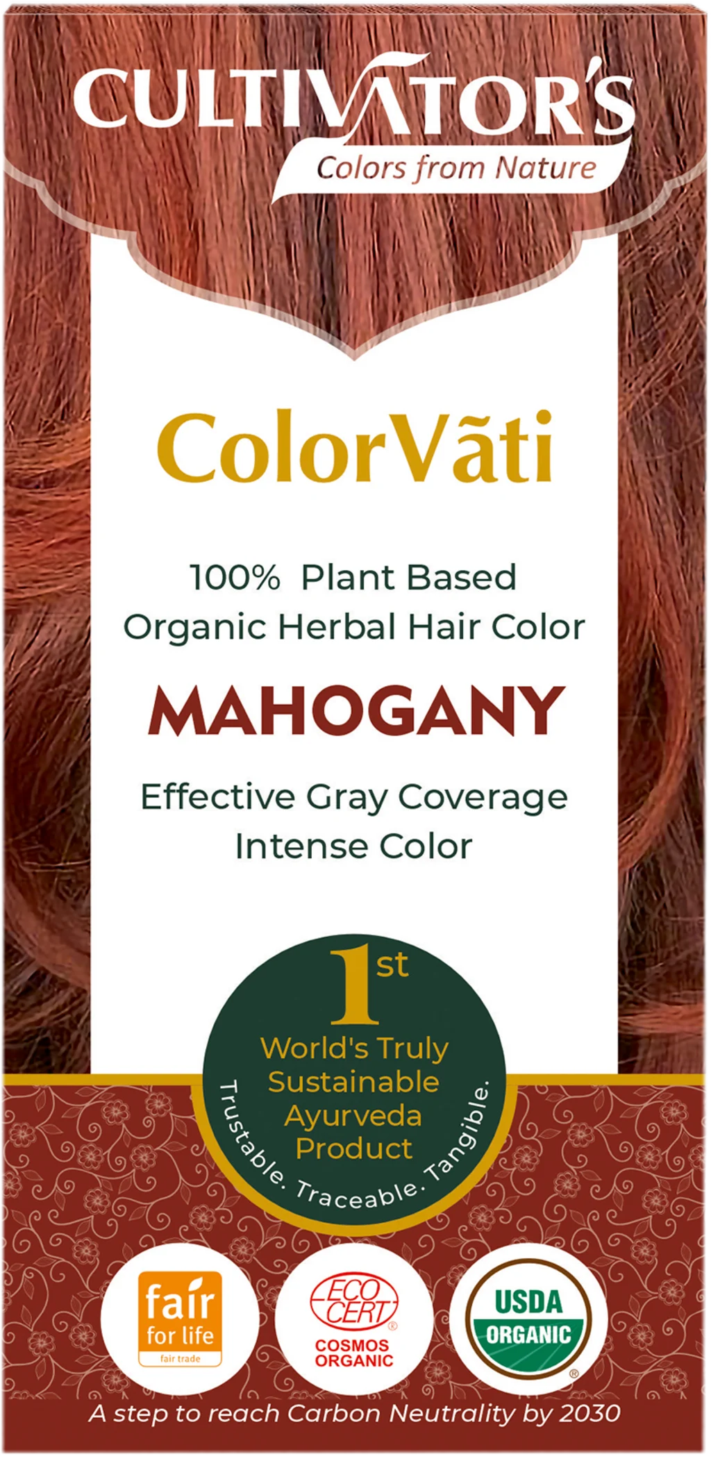CULTIVATOR'S ColorVãti Organic Herbal Hair Color - 13 Mahogany, 100 g