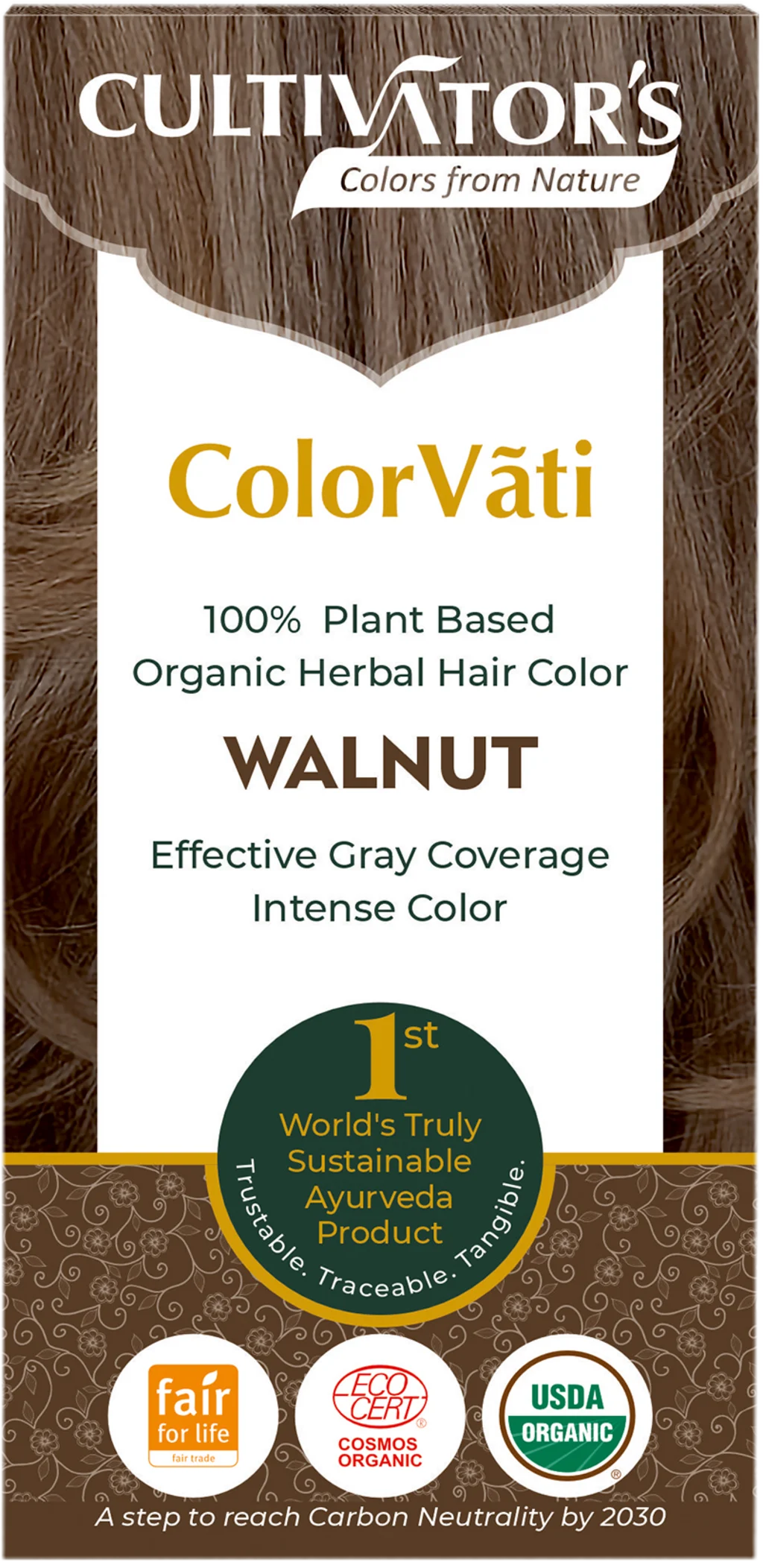 CULTIVATOR'S ColorVãti Organic Herbal Hair Color - 14 Walnut, 100 g