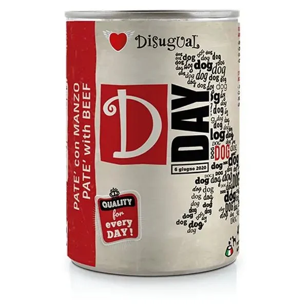 Disugual D-Day Dog Ternera Comida Húmeda 400g