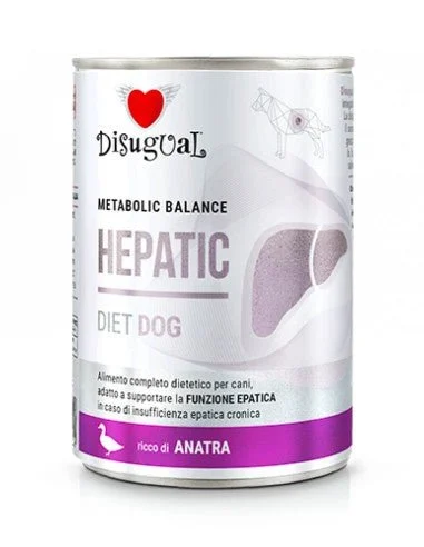 Disugual Diet Dog Hepatic Pato Alimento Húmedo 6 x 400g